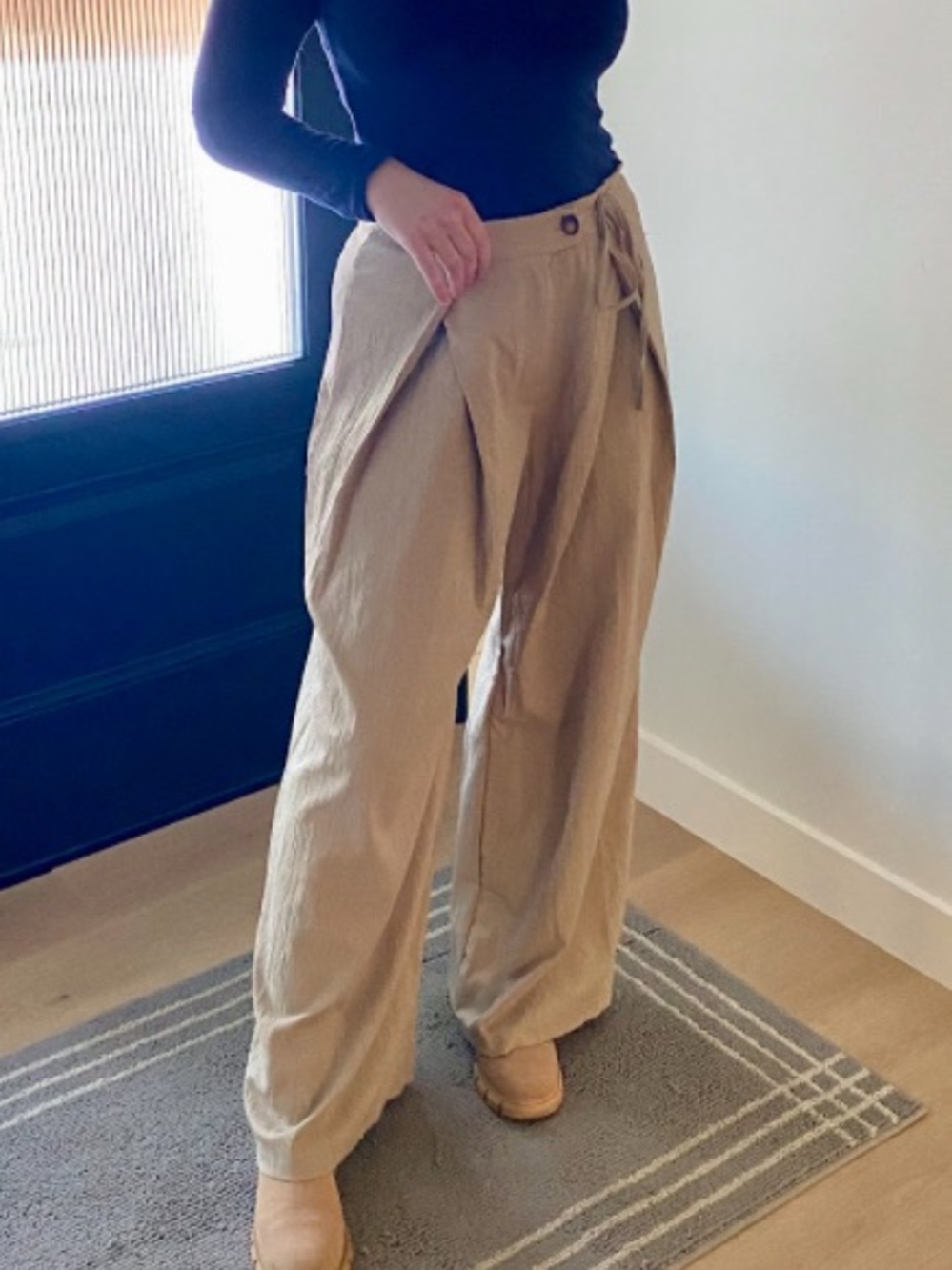 Wide Leg Tie-Waist Pants